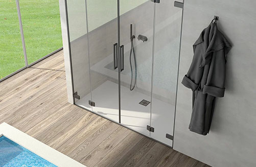 Man touching a digital smart home automation concept on a touch